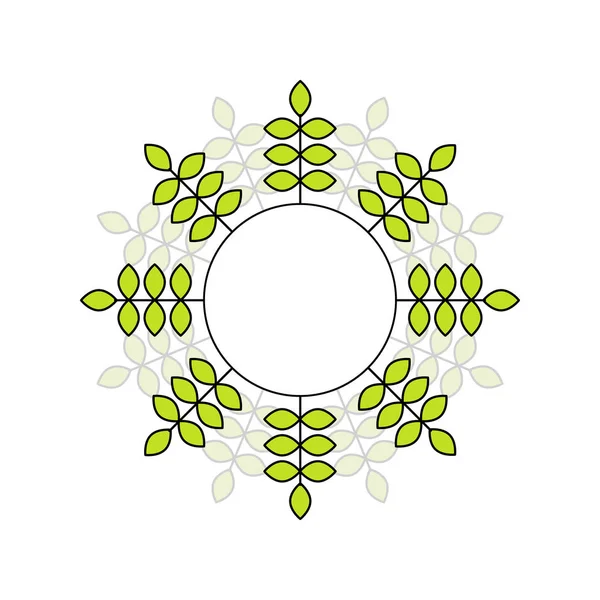 Vector green leaves in circle — Stock Vector