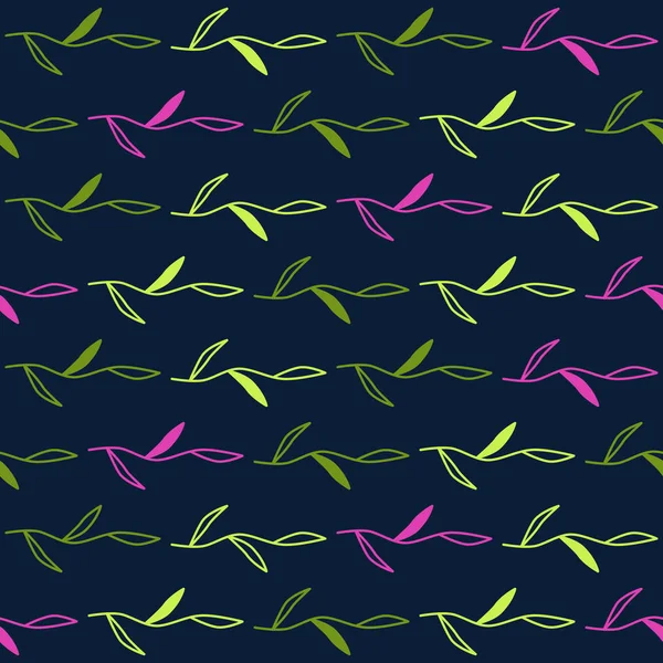 Motif sans couture sombre avec des feuilles — Image vectorielle