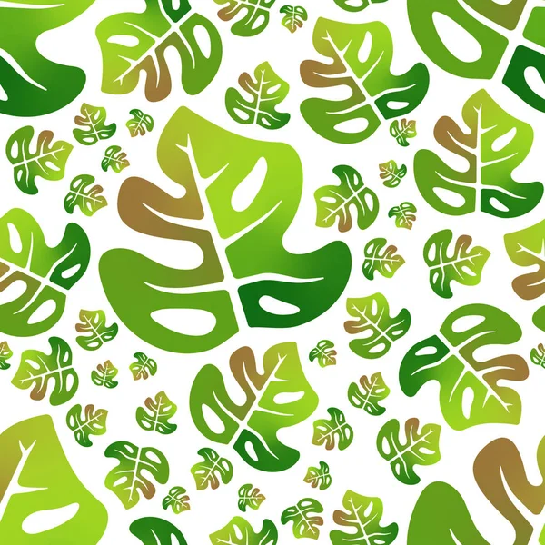 Monstera colorful leaf seamless pattern — 스톡 벡터