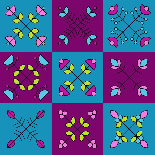 Vector abstract flowers seamless pattern Royalty Free Stock Vectors