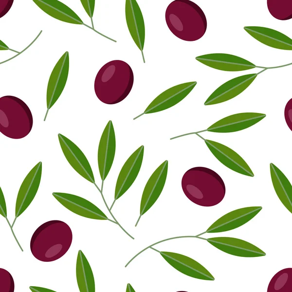 Seamless mönster med svarta oliver Stockvektor