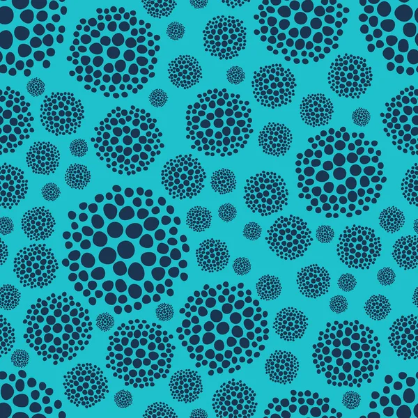 Blaues nahtloses Muster mit Punkten — Stockvektor