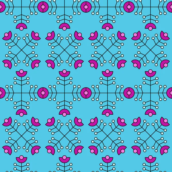 Vector seamless pattern with abstract flowers Stock Illustration