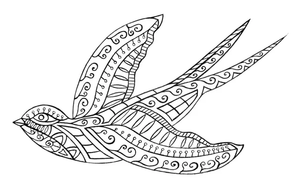 Abstrakcyjny obraz ptak latający, szkic ręce. — Zdjęcie stockowe