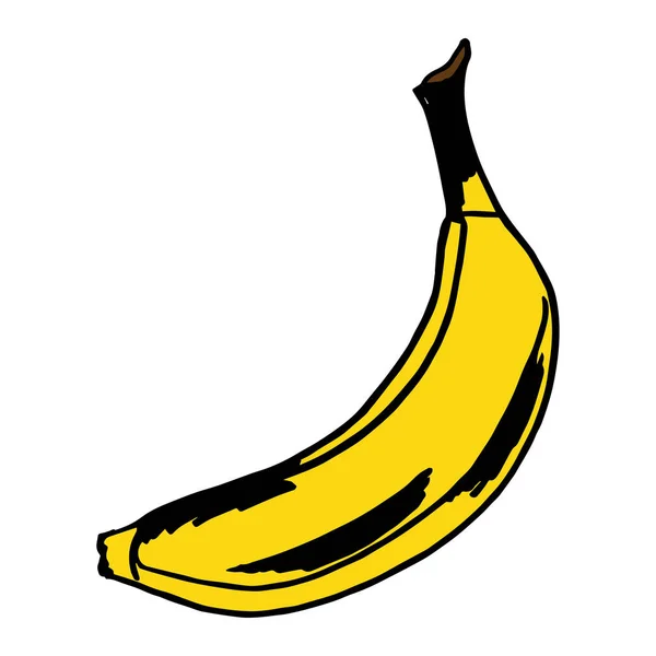 Hand drawn yellow banana — Stock Vector