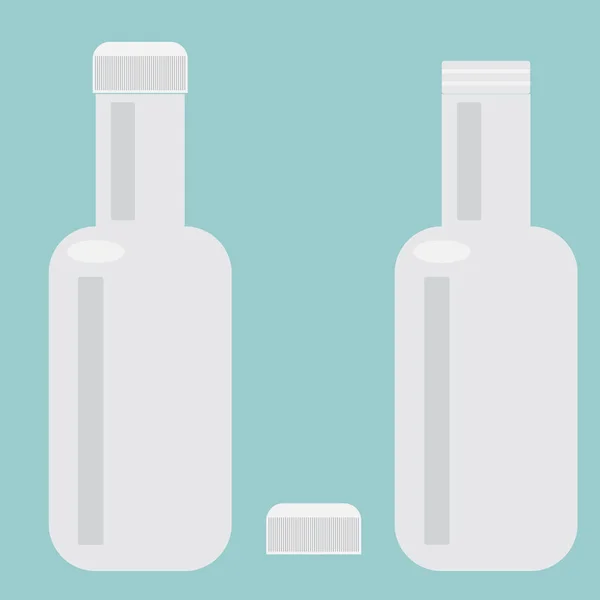 Küme iki plastik beyaz şişe — Stok Vektör