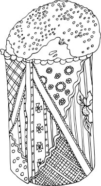 Paskalya kek vektör el çekilmiş