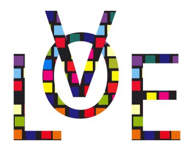 Vektör bulmaca kelime aşk