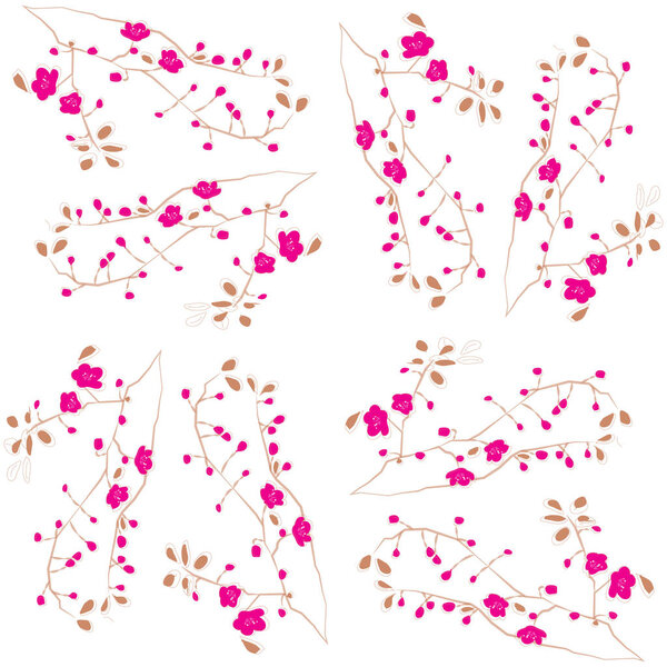 Бесшовный рисунок ветви Сакуры
