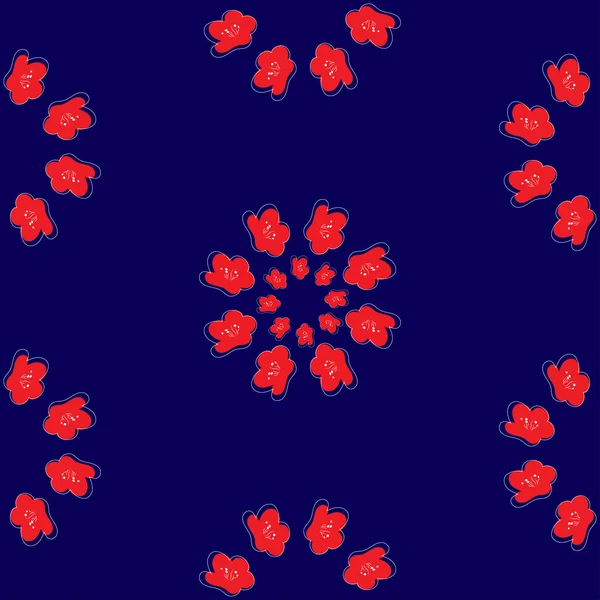 Vector Sömlösa Mönster Med Röda Små Blommor — Stock vektor