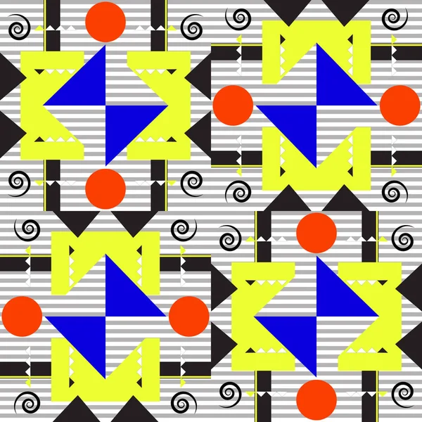 新しいメンフィス スタイルの幾何学的なパターン — ストックベクタ