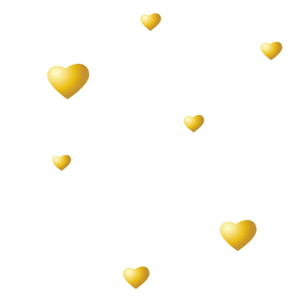 Golden hearts on a white background. Vector seamless texture for Valentines Day — ストックベクタ