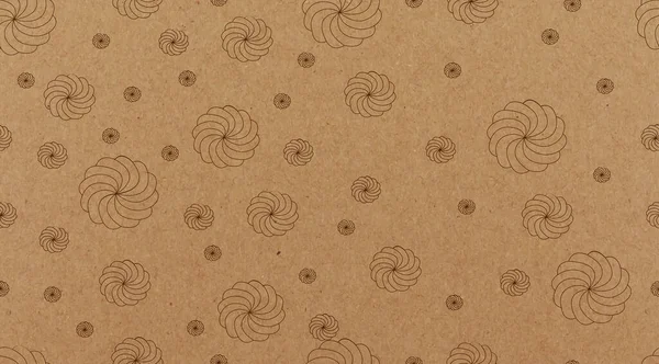 Vector kraft paper texture with marsmallows. Seamless pattern — 스톡 벡터