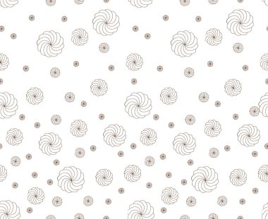 Şekerlemeler, kusursuz bir doku. Beyaz arkaplandaki siyah hatlı şekerlemeler.