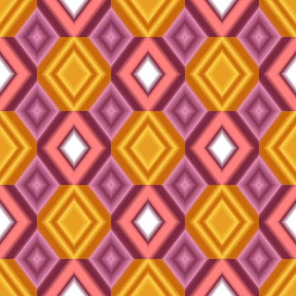 Fond coloré sans couture. Gradient coloré rhombs texture. Couleurs rose et jaune — Image vectorielle
