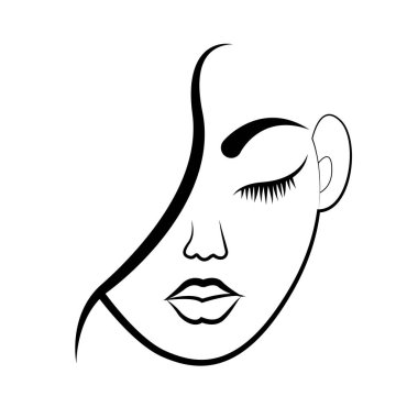 Çizgi film karakteri kadın yüzü.