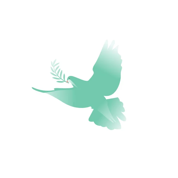 白色背景上的鸽子的蓝色轮廓。爱与和平的标志. — 图库矢量图片
