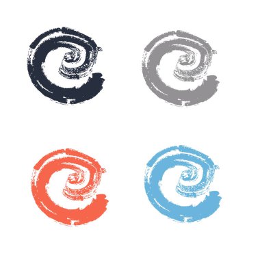 Beyaz arkaplanda izole edilmiş renkli vektör fırça noktaları