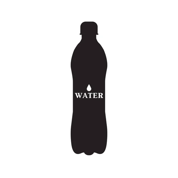 Schwarze Silhouette Einer Wasserflaschenvektorillustration — Stockvektor