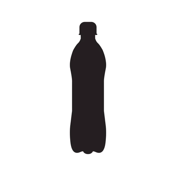 Silueta Negra Vector Botella Agua Ilustración — Vector de stock