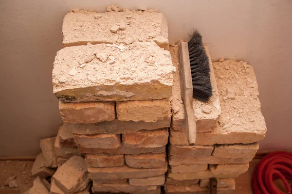 재건축 아파트 복잡 한 벽돌, 일에서 처리에 대 한 준비 — 스톡 사진