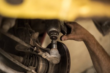 Araba Fren diski bir anlamı yok, mekanik denetler olmadığını görmek için canım