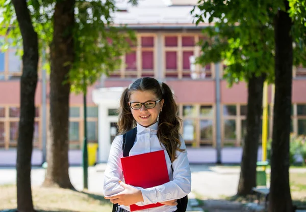 Bir sırt çantası konumu scho önünde olan genç mavi saçlı kız