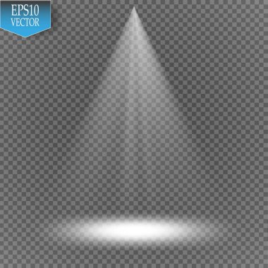 Saydam arka plan üzerinde vektör projektör. Sahne. Işık efektleri.