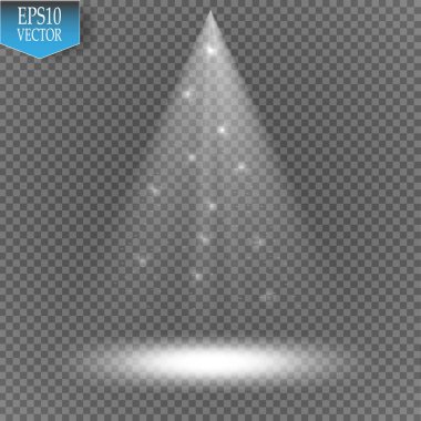 Saydam arka plan üzerinde vektör projektör. Sahne. Işık efektleri.