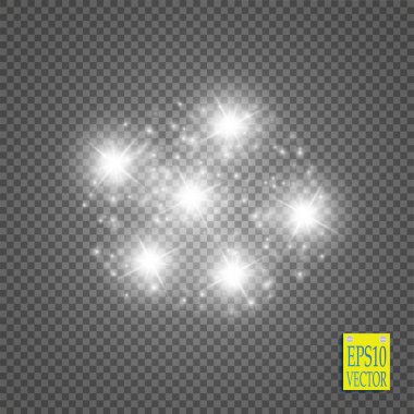 Yıldız tozu pırıltılı beyaz köpüklü parçacıklar şeffaf arka plan üzerinde iz. Uzay kuyruklu yıldız kuyruk.