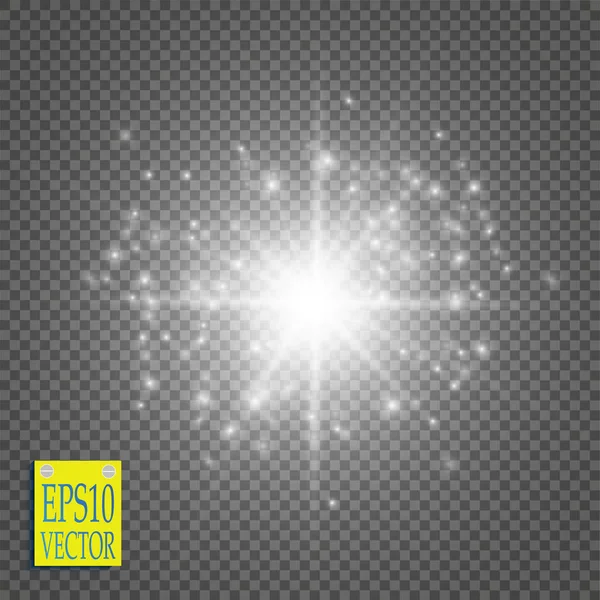 Fehér, csillogó csillag por. trail csillogó részecskéket átlátszó háttér. Hely üstökös farok. — Stock Vector