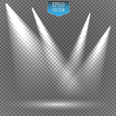 Vektör projektör. Sahne. Işık efektleri