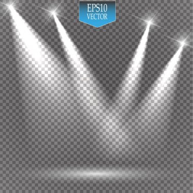 Vektör projektör. Sahne. Işık efektleri