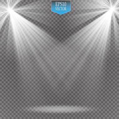 Vektör projektör. Sahne. Işık efektleri