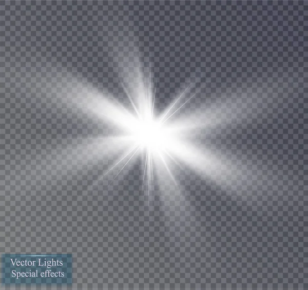 Світловий ефект. Зоряна брама з блискітками на прозорому фоні. Векторні ілюстрації . — стоковий вектор