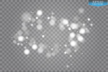 Soyut beyaz bokeh etkisi patlama ile modern tasarım kıvılcım. Parlayan yıldız patlaması veya havai fişek ışığı efekti. Sparkles ışık vektör şeffaf arka plan. Noel kavramı.