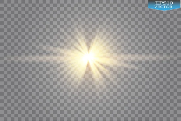 Effet lumineux. Starburst avec des étincelles sur fond transparent. Illustration vectorielle . — Image vectorielle