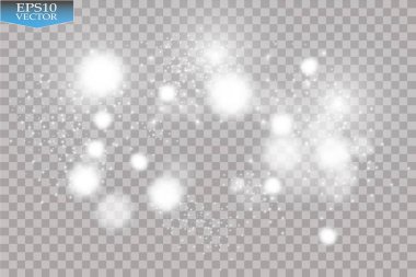Soyut beyaz bokeh etkisi patlama ile modern tasarım kıvılcım. Parlayan yıldız patlaması veya havai fişek ışığı efekti. Sparkles ışık vektör şeffaf arka plan. Noel kavramı.