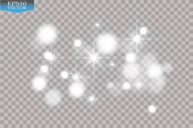 Soyut beyaz bokeh etkisi patlama ile modern tasarım kıvılcım. Parlayan yıldız patlaması veya havai fişek ışığı efekti. Sparkles ışık vektör şeffaf arka plan. Noel kavramı.