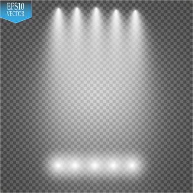 Vektör projektör. Sahne. Işık efektleri