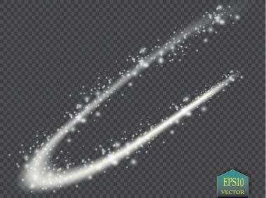 Soyut vektör sihirli parlayan yıldız ışığı efekti neon ile eğik çizgiler bulanık. Bokeh ile parlak toz yıldız iz.