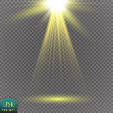 Vektör projektör. Sahne. Işık efektleri