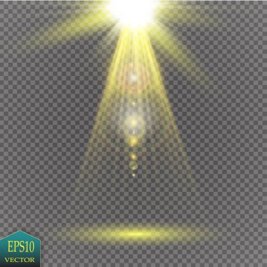 Vektör projektör. Sahne. Işık efektleri