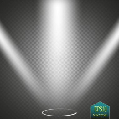 Vektör projektör. Sahne. Işık efektleri