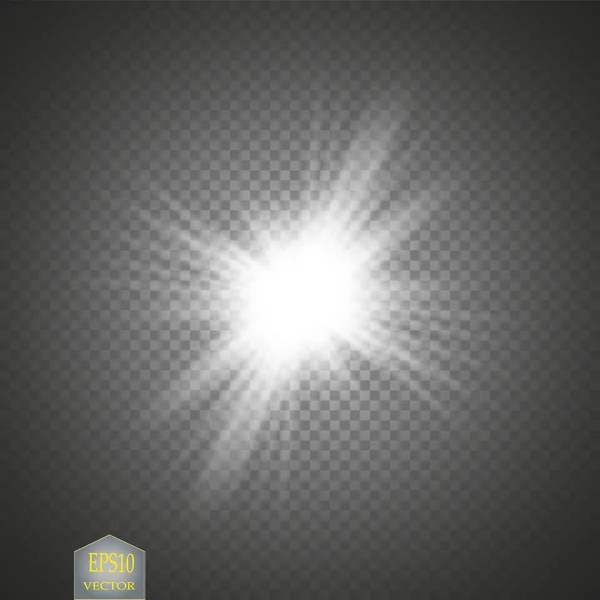 Effet lumineux. Starburst avec des étincelles sur fond transparent. Illustration vectorielle . — Image vectorielle