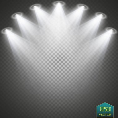 Vektör projektör. Sahne. Işık efektleri