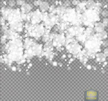 Soyut beyaz bokeh etkisi patlama ile modern tasarım kıvılcım. Parlayan yıldız patlaması veya havai fişek ışığı efekti. Sparkles ışık vektör şeffaf arka plan. Noel kavramı.