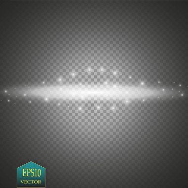 Parlama ışık efekti. Işıltılı toz bulutu. Vektör çizim. Noel