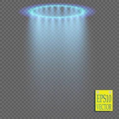 Saydam bir arka plan şeffaf mavi ligthy etkiler. Sahne ışıkları, işaret fişeği, patlama ve yıldız.