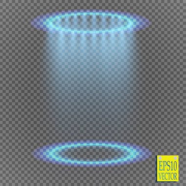 Saydam bir arka plan şeffaf mavi ligthy etkiler. Sahne ışıkları, işaret fişeği, patlama ve yıldız.